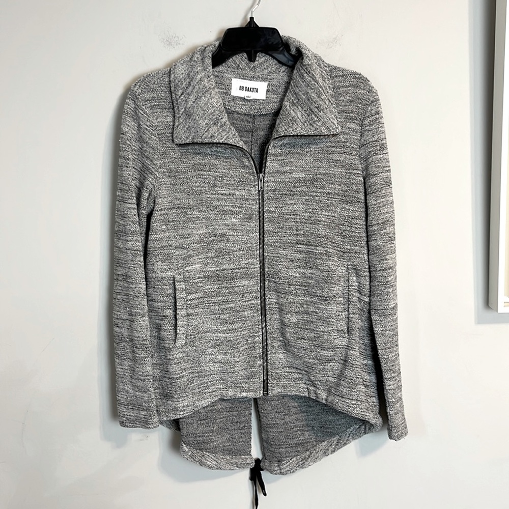 BB Dakota zip up cardigan jacket black and white size small